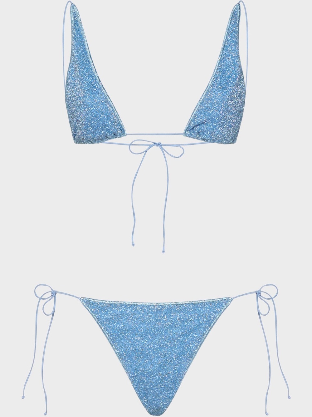 Oseree Light Blue Glitter Triangle Bikini Set